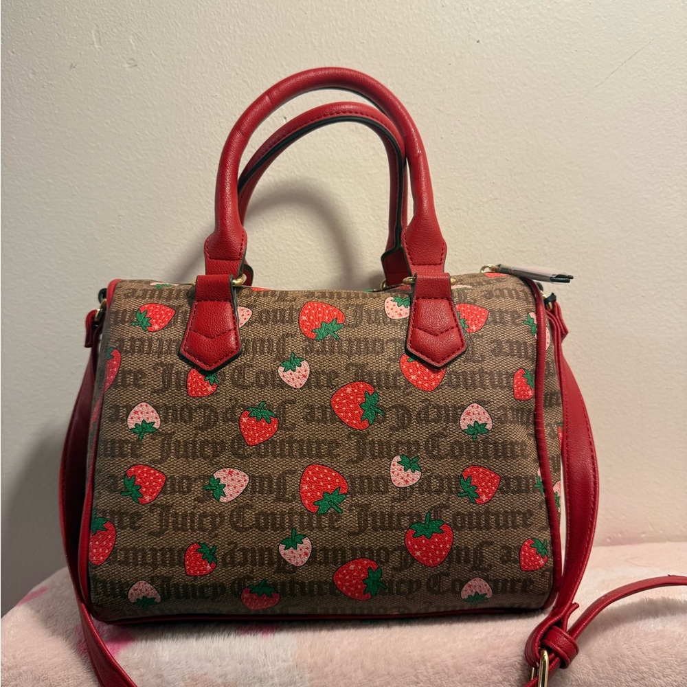 Juicy Couture Red and brown strawberries Satchel NWT - Picture 3 of 10